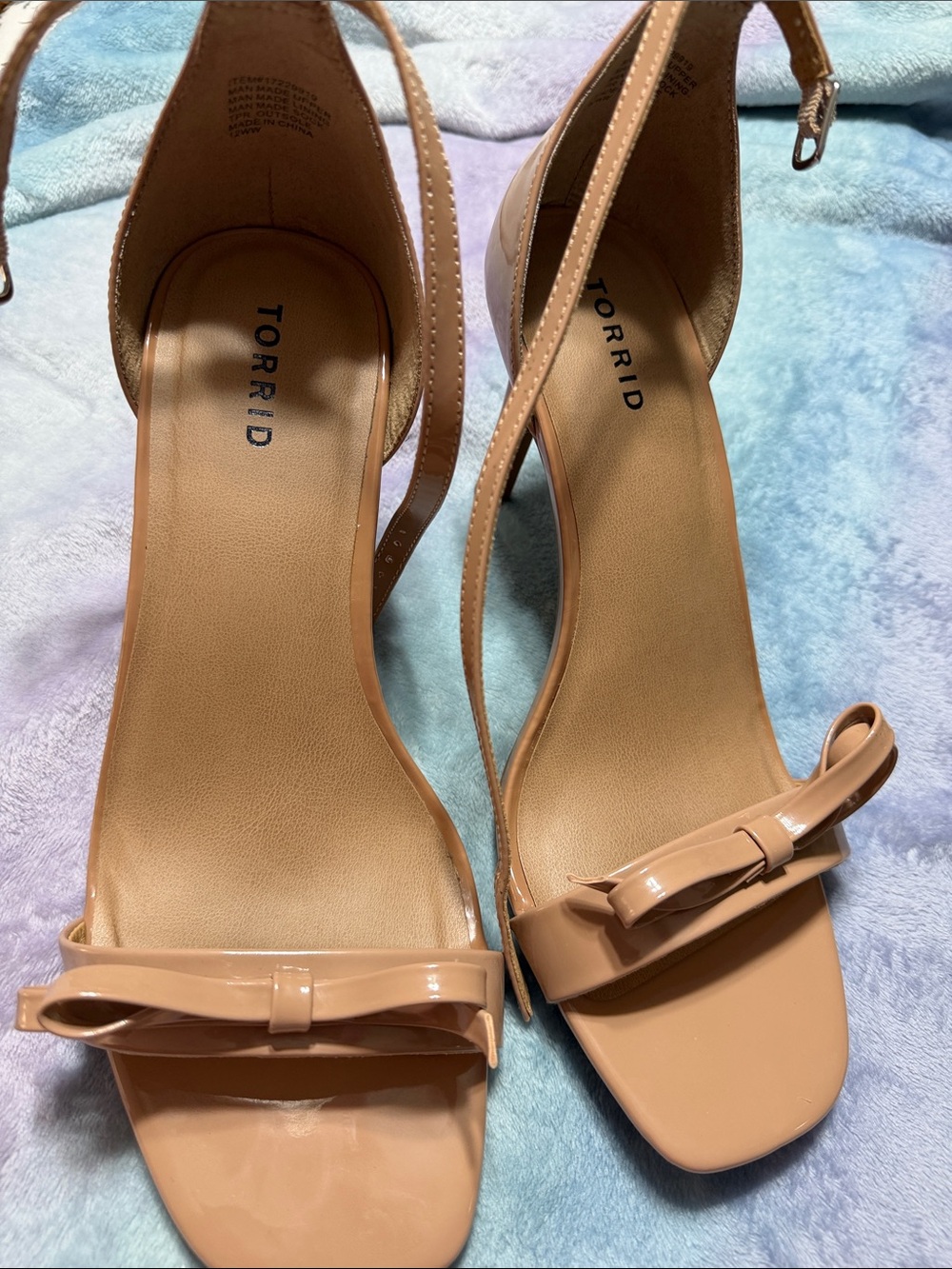 torrid Blush Patent Bow Ankle-Strap Sandals